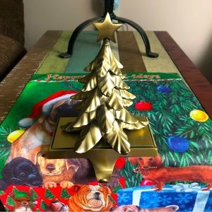 Brass Colored Christmas tree stocking holder